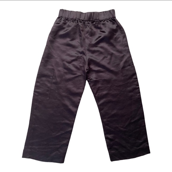 SKÖDIA Wide Leg Crop High Rise Satin Utility Pant Brand worn by Rhianna - Picture 7 of 10